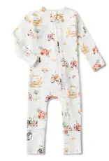 Snuggle Hunny Kids Snuggle Hunny Diggers & Tractors Organic Snugglesuit Convertible Romper