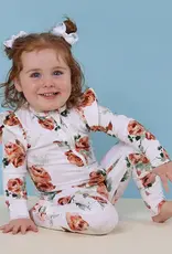 Snuggle Hunny Kids Snuggle Hunny Rosebud Organic Snugglesuit Convertible Romper with Frill