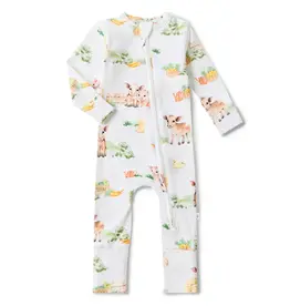 Snuggle Hunny Kids Snuggle Hunny Farm Organic Snugglesuit Convertible Romper
