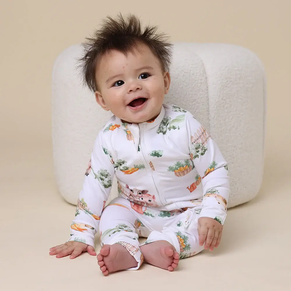 Snuggle Hunny Kids Snuggle Hunny Farm Organic Snugglesuit Convertible Romper