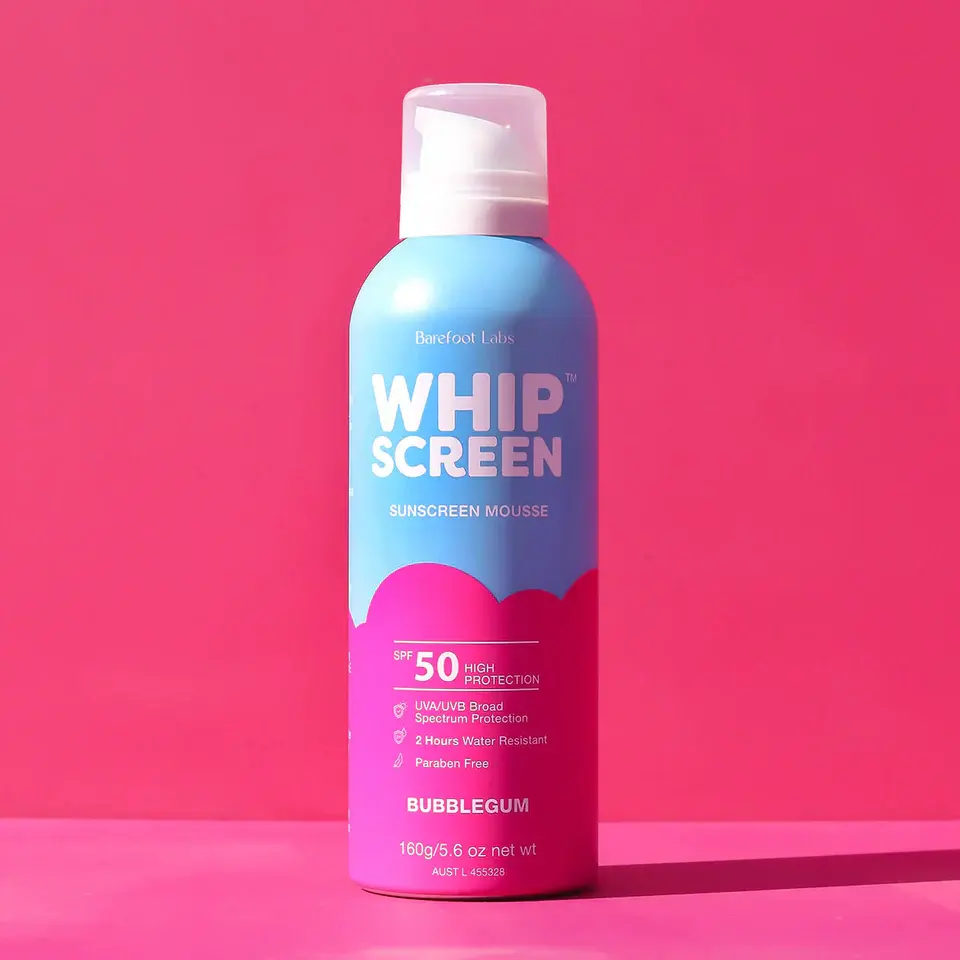 Whipscreen Whipscreen SPF50 Sunscreen Mousse Bubblegum Scent