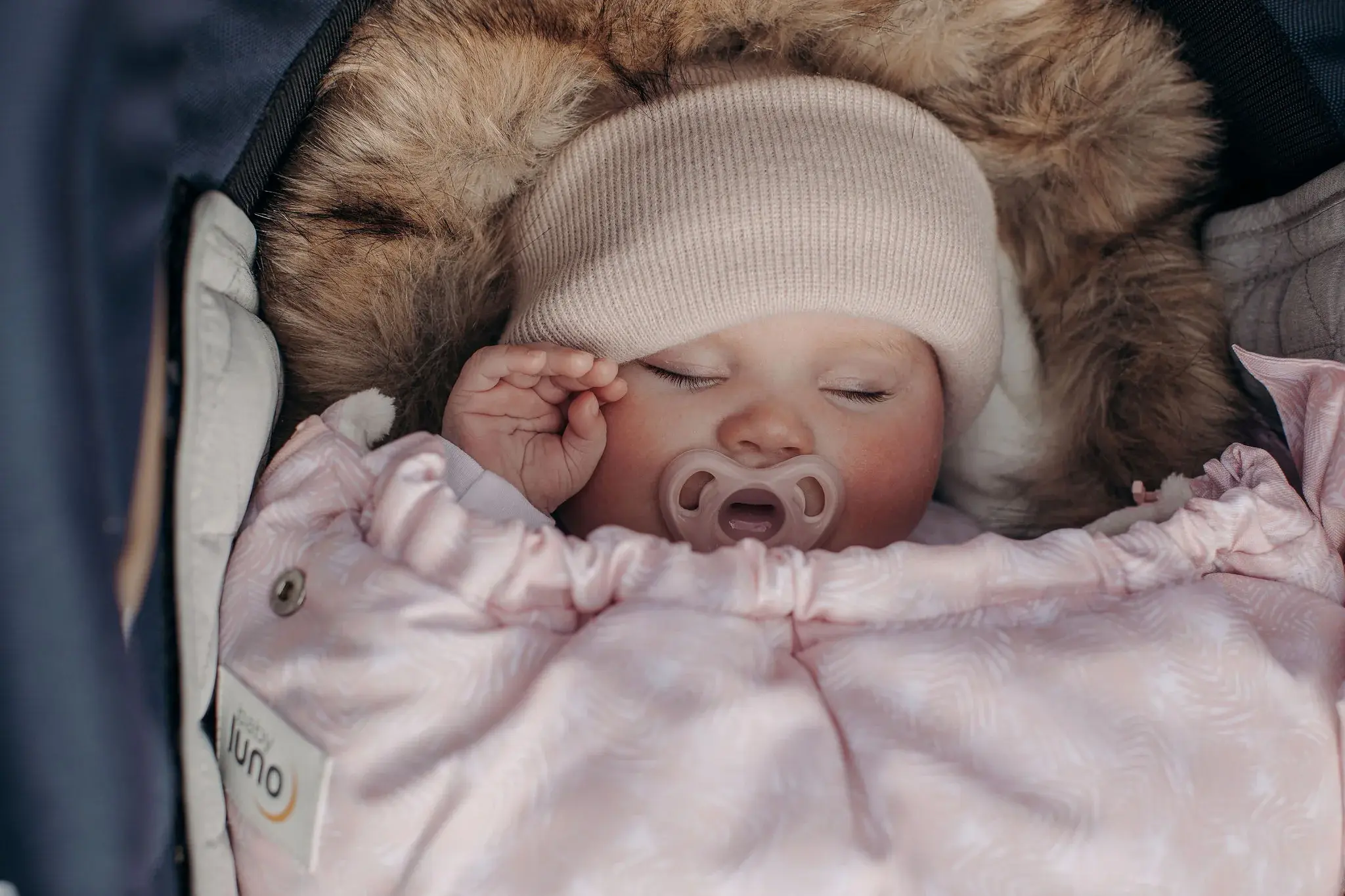 Baby Luno Baby Luno Nordic Footmuff Pram Liner - Pink Feather