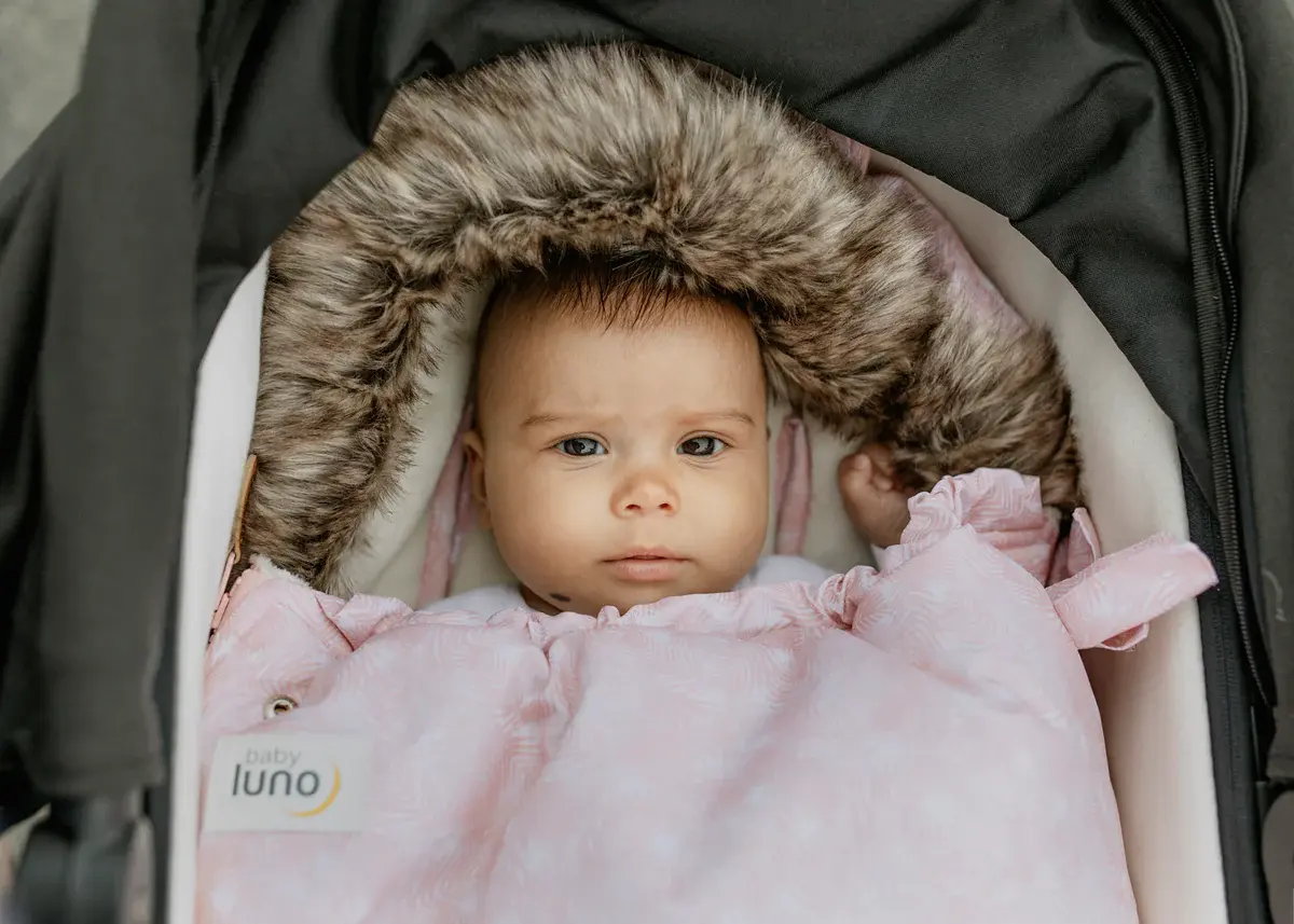 Baby Luno Baby Luno Nordic Footmuff Pram Liner - Pink Feather