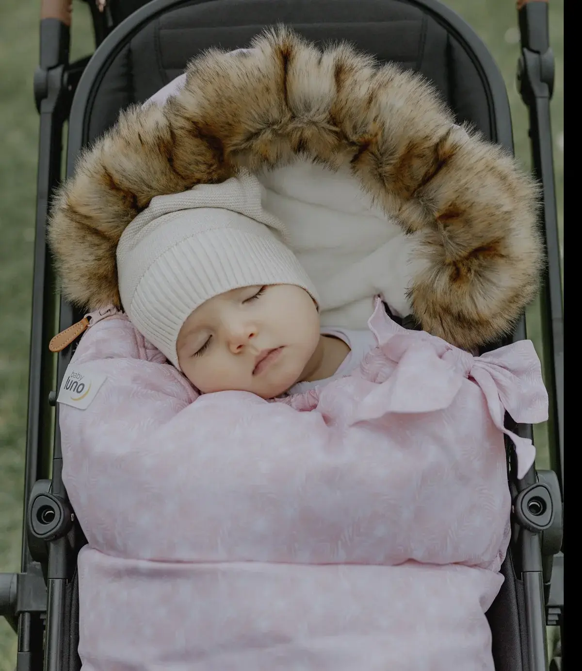 Baby Luno Baby Luno Nordic Footmuff Pram Liner - Pink Feather