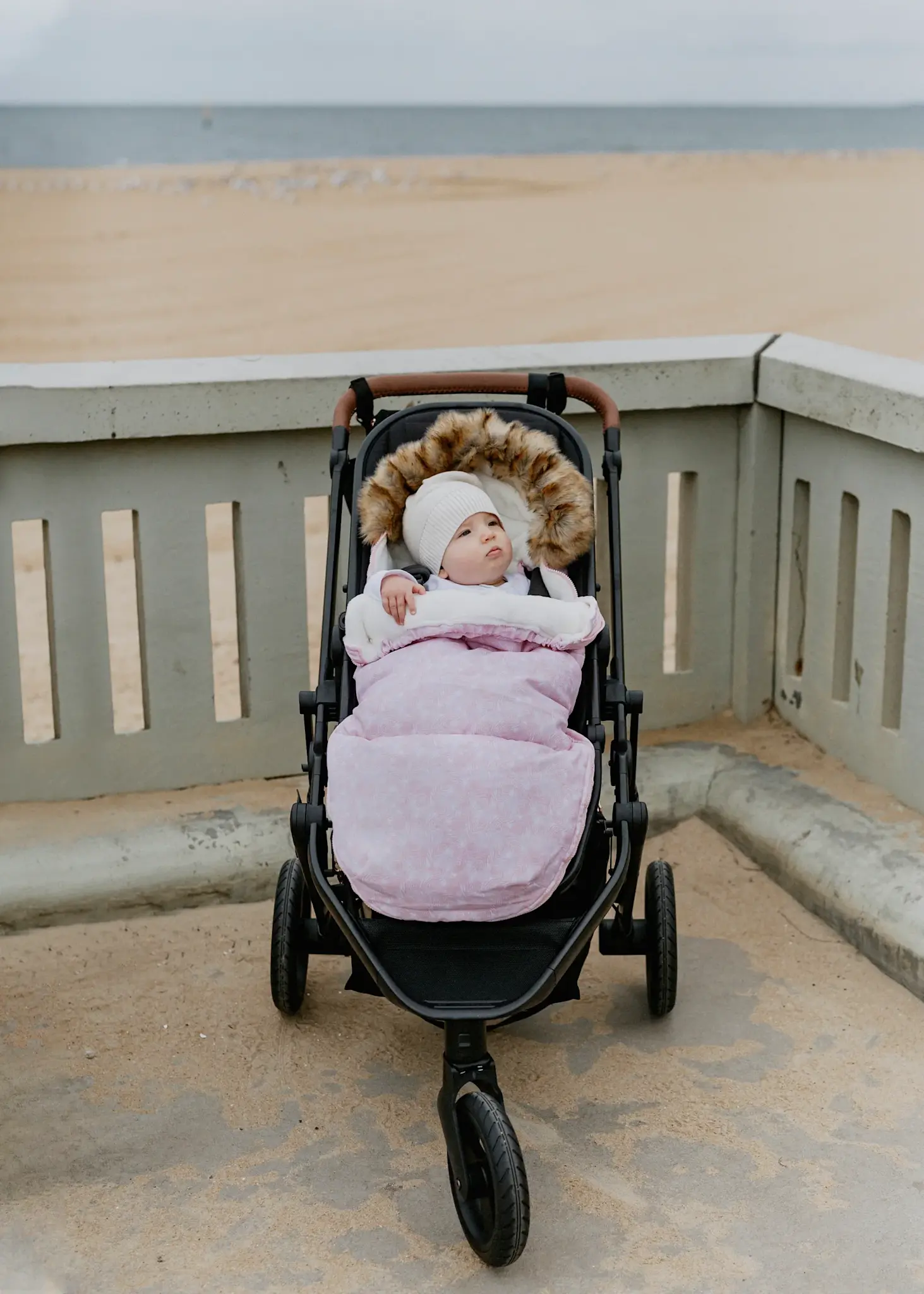 Baby Luno Baby Luno Nordic Footmuff Pram Liner - Pink Feather