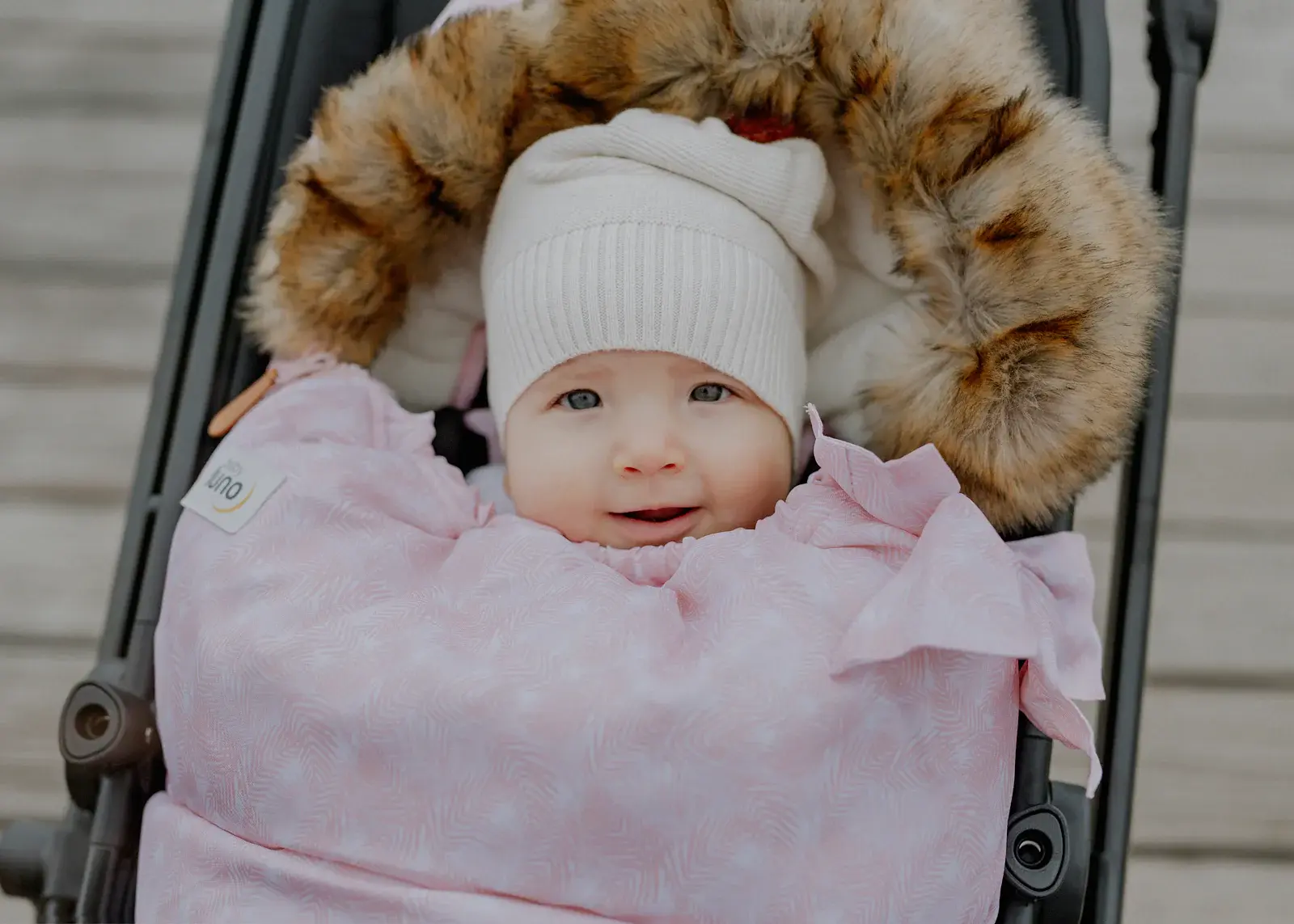 Baby Luno Baby Luno Nordic Footmuff Pram Liner - Pink Feather