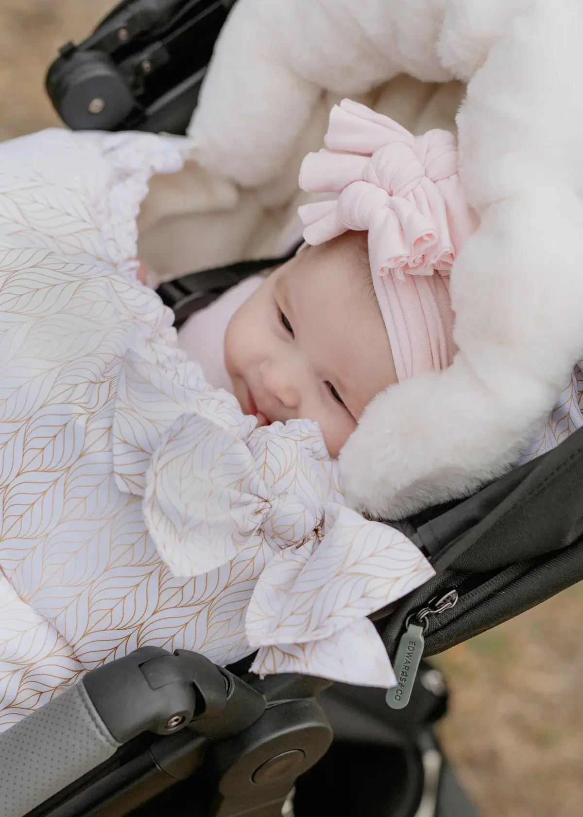 Baby Luno Baby Luno Nordic Footmuff Pram Liner -White Gold