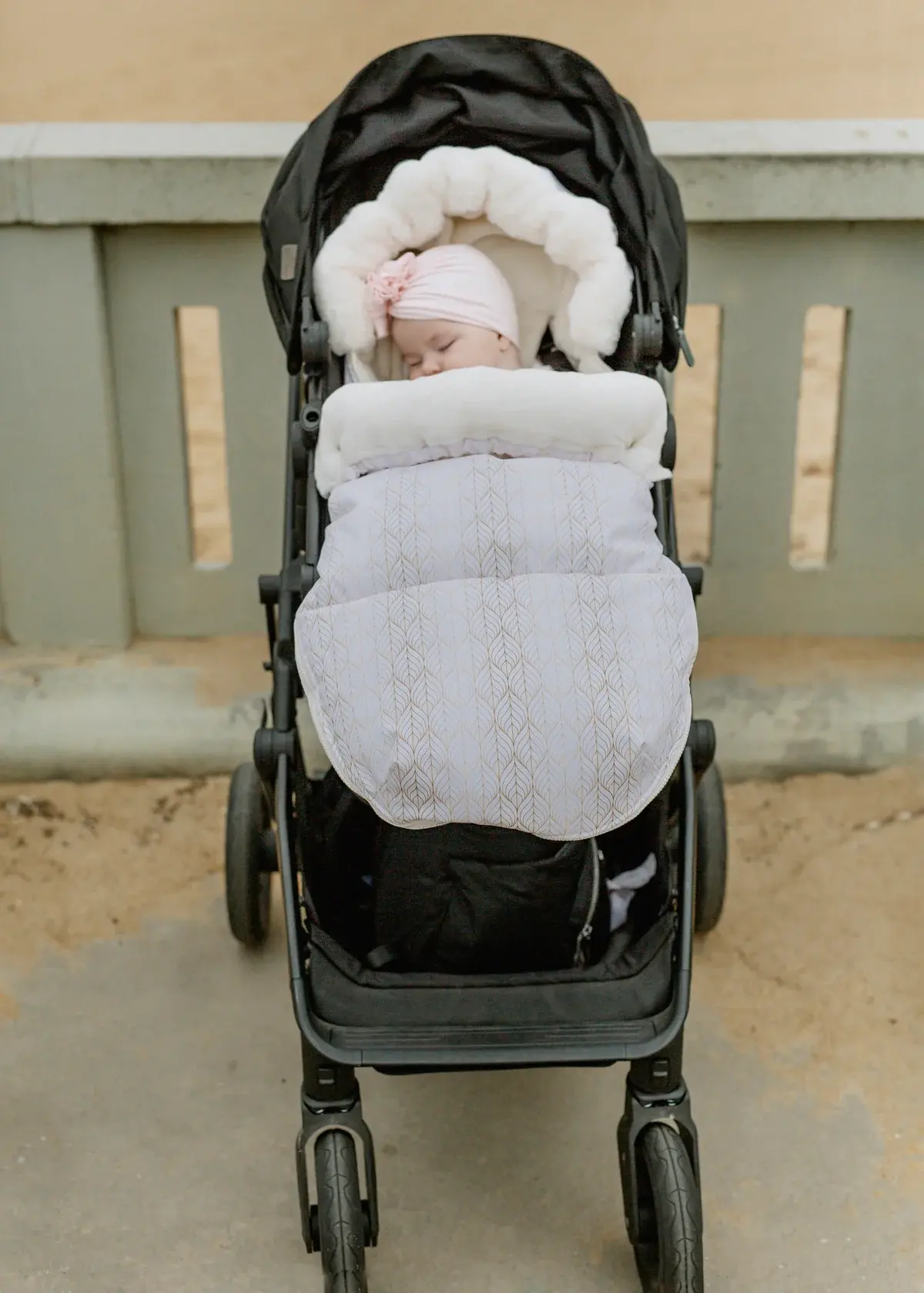 Baby Luno Baby Luno Nordic Footmuff Pram Liner -White Gold