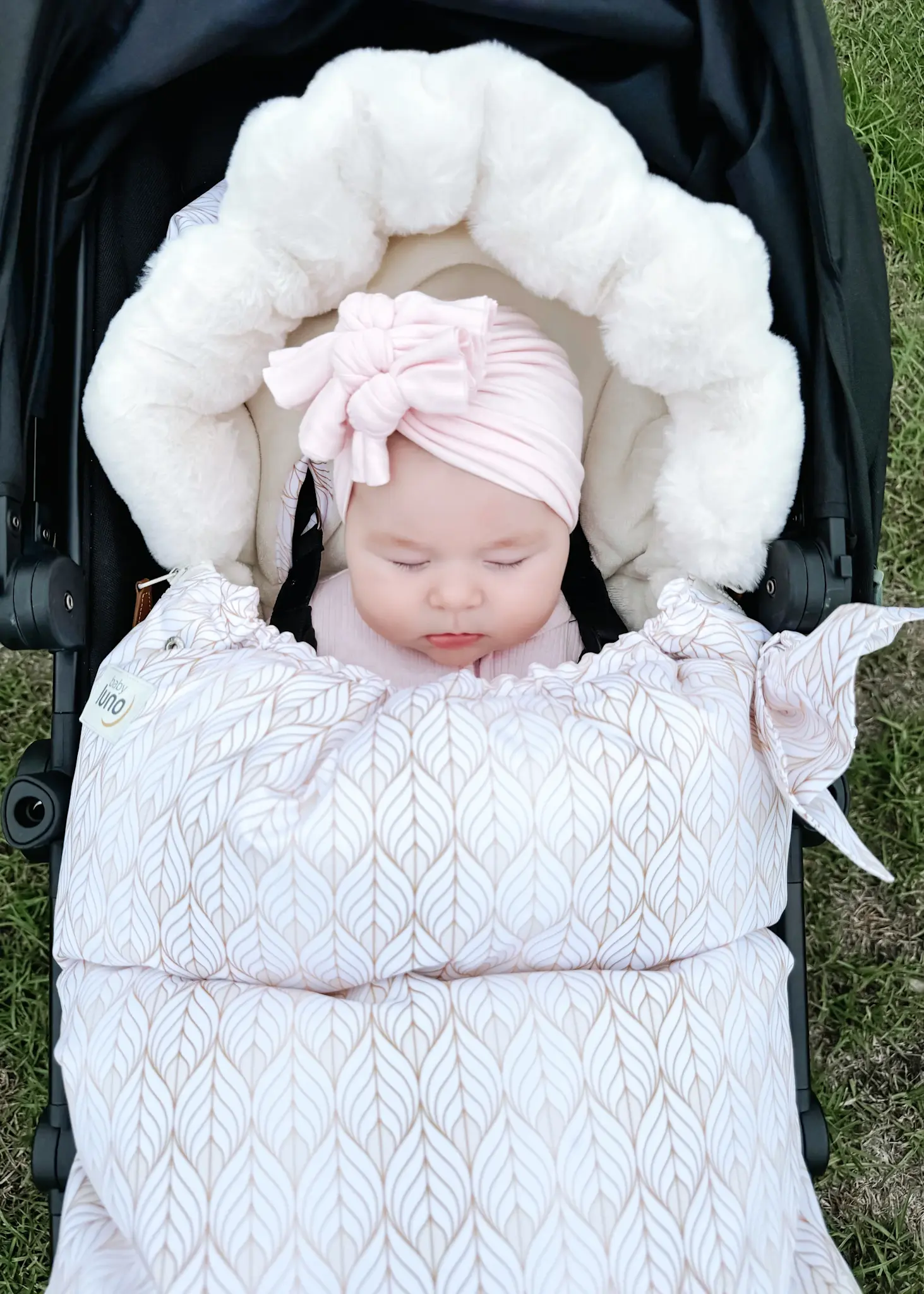 Baby Luno Baby Luno Nordic Footmuff Pram Liner -White Gold
