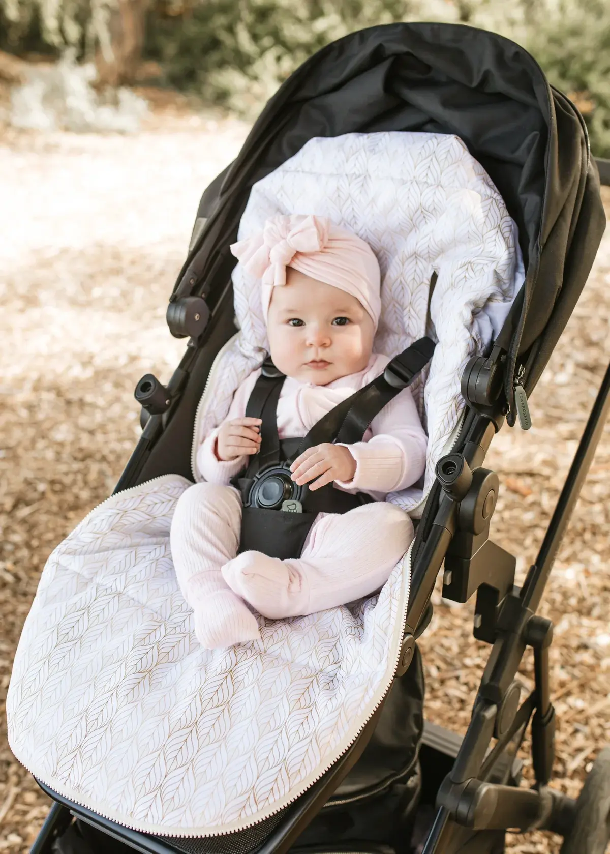 Baby Luno Baby Luno Nordic Footmuff Pram Liner -White Gold