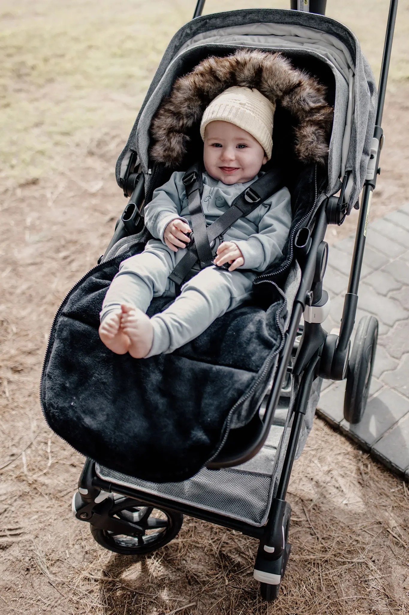 Baby Luno Baby Luno Nordic Footmuff Pram Liner - Classic Black