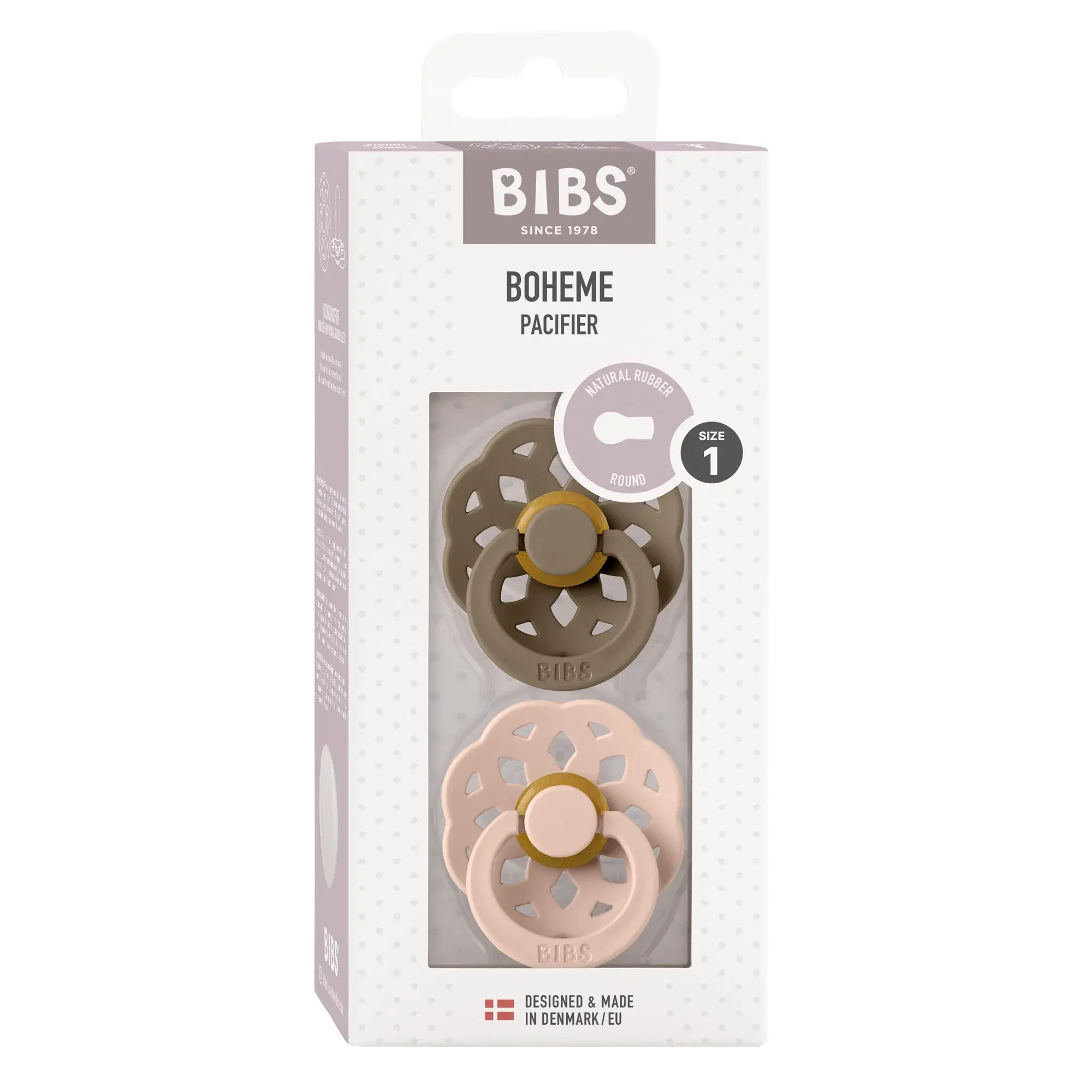 BIBS BIBS Boheme, S1 - Dark Oak/Blush (2pk)