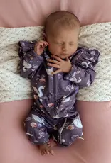 Snuggle Hunny Kids Snuggle Hunny Midnight Swan Organic Snugglesuit Convertible Romper with Frill