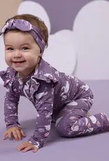 Snuggle Hunny Kids Snuggle Hunny Midnight Swan Organic Snugglesuit Convertible Romper with Frill