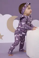 Snuggle Hunny Kids Snuggle Hunny Midnight Swan Organic Snugglesuit Convertible Romper with Frill