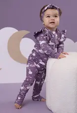 Snuggle Hunny Kids Snuggle Hunny Midnight Swan Organic Snugglesuit Convertible Romper with Frill