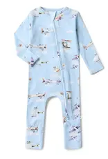 Snuggle Hunny Kids Snuggle Hunny Taking Flight Organic Snugglesuit Convertible Romper