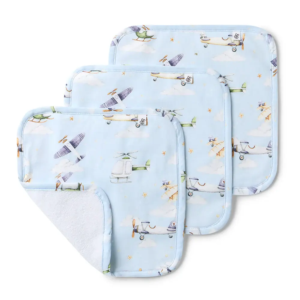Snuggle Hunny Kids Snuggle Hunny Taking Flight Organic Wash Cloths - 3 Pack