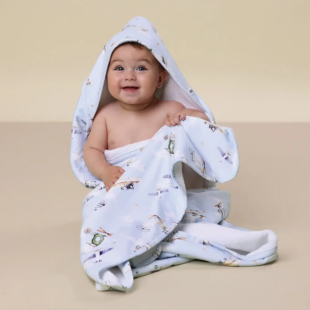 Snuggle Hunny Kids Snuggle Hunny Taking Flight Organic Hooded Baby Towel