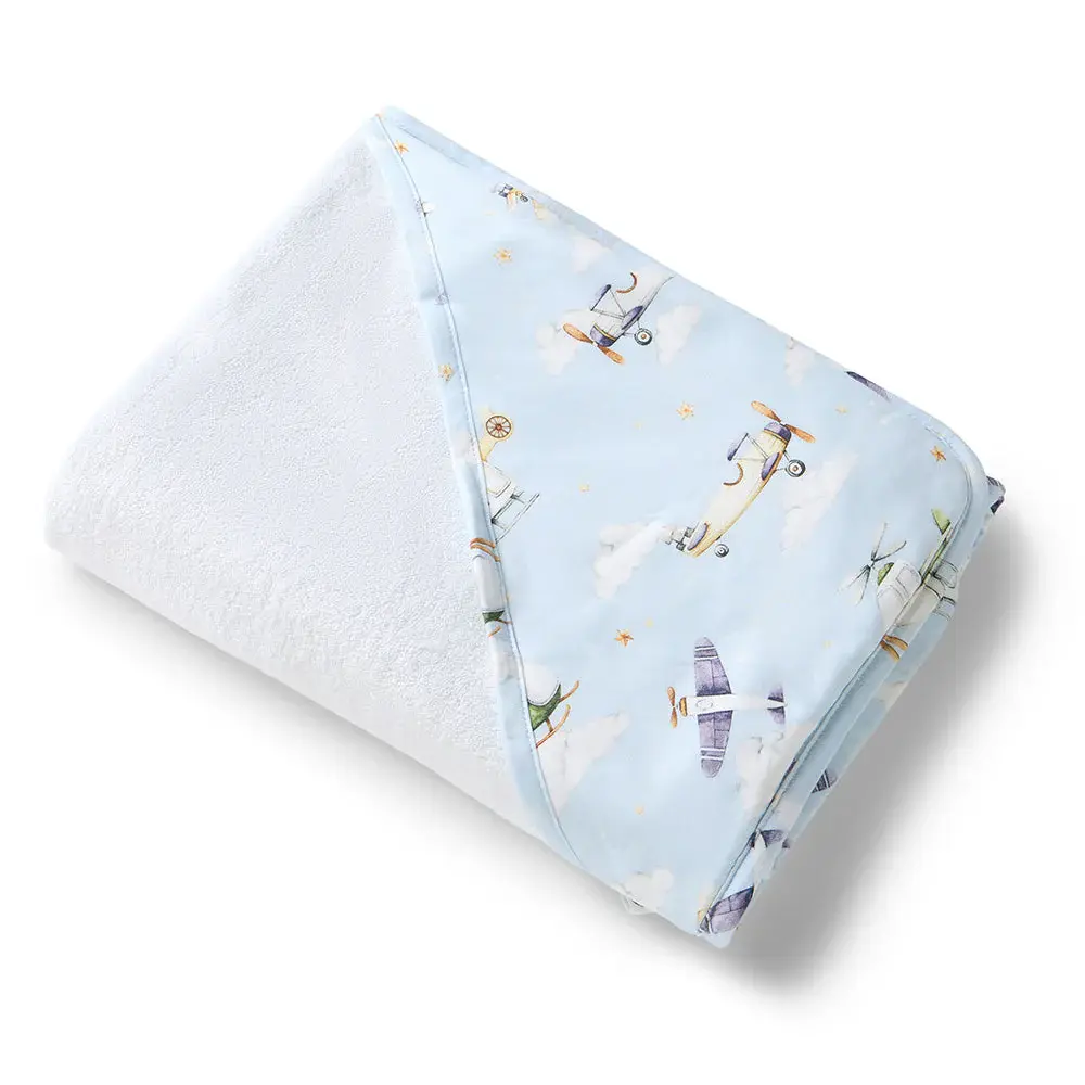 Snuggle Hunny Kids Snuggle Hunny Taking Flight Organic Hooded Baby Towel