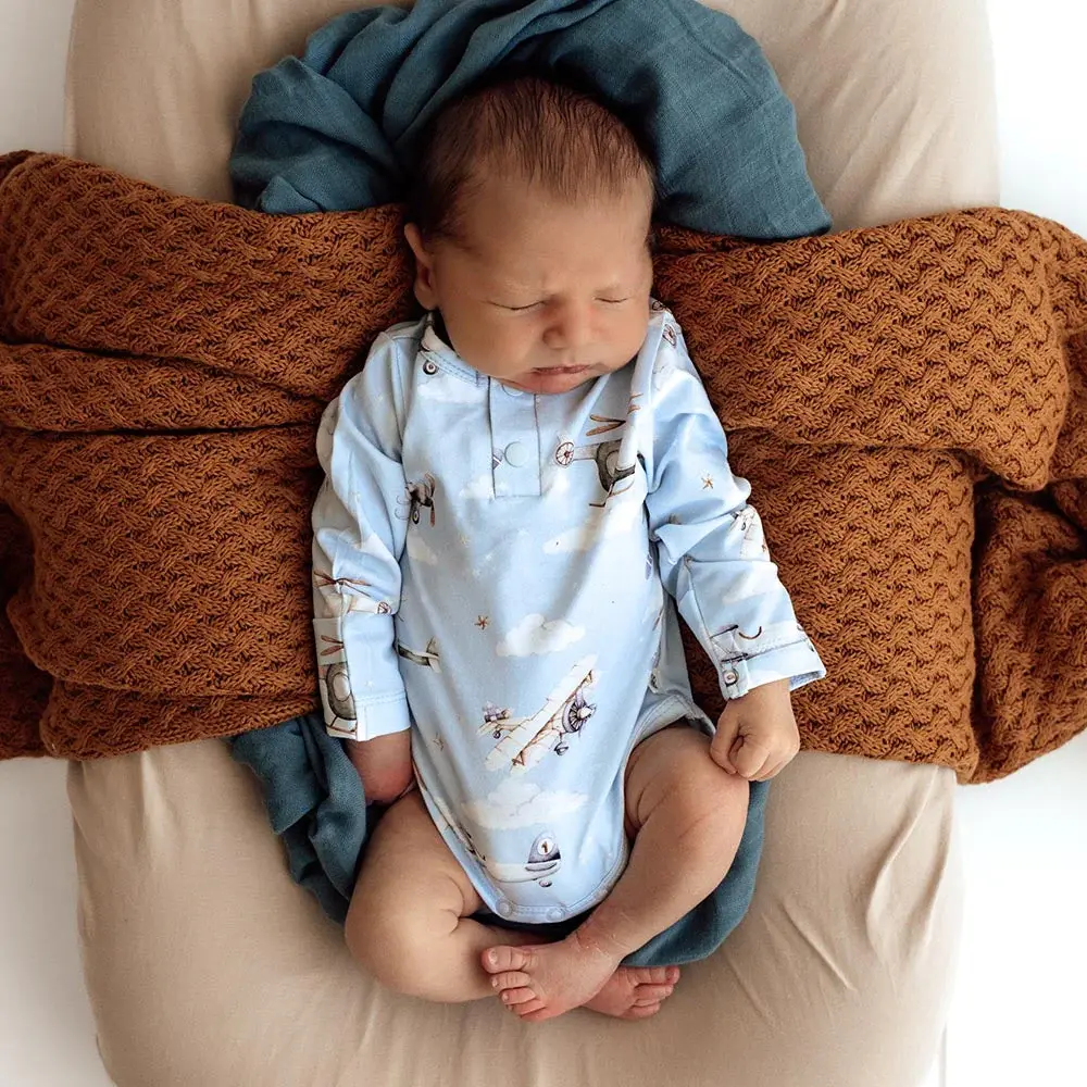 Snuggle Hunny Kids Snuggle Hunny Taking Flight Long Sleeve Organic Bodysuit