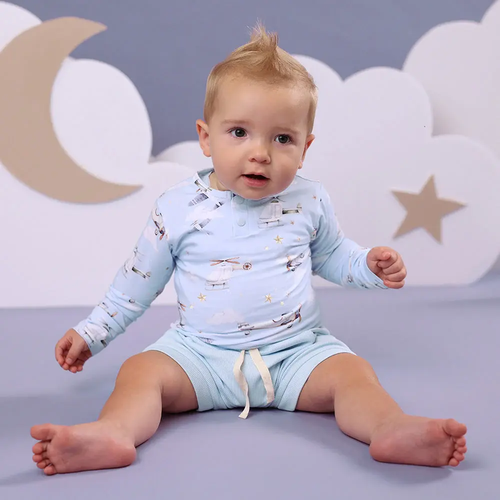 Snuggle Hunny Kids Snuggle Hunny Taking Flight Long Sleeve Organic Bodysuit