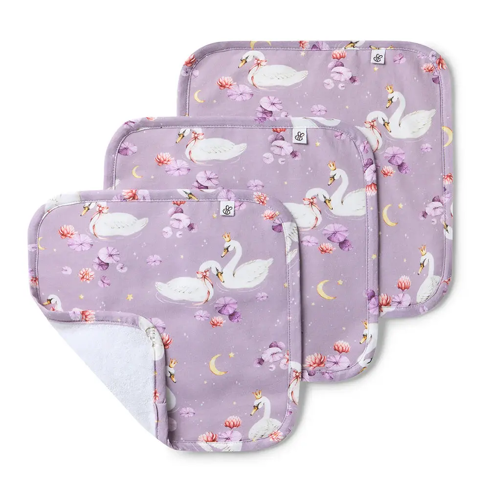 Snuggle Hunny Kids Snuggle Hunny Swan Lake Organic Wash Cloths - 3 Pack