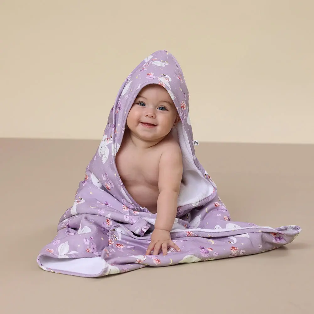 Snuggle Hunny Kids Snuggle Hunny Swan Lake Organic Hooded Baby Towel