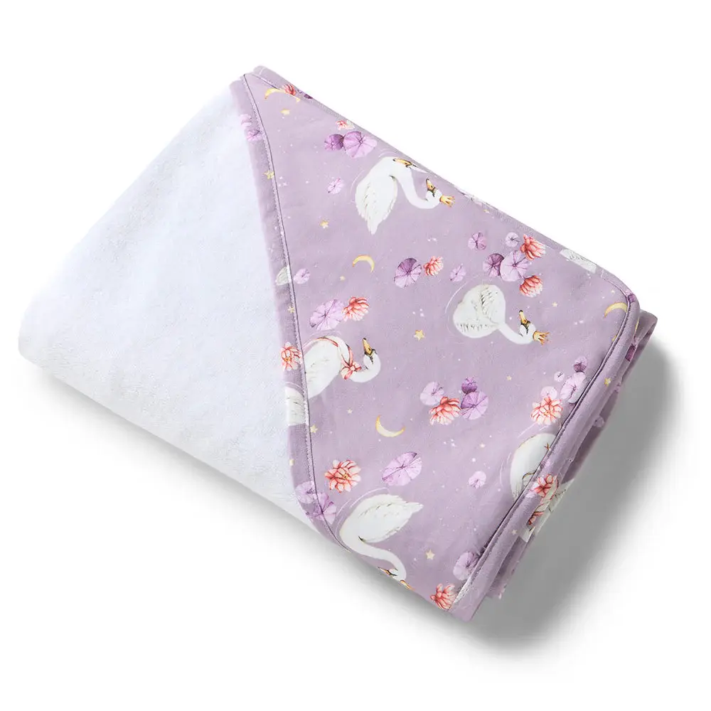 Snuggle Hunny Kids Snuggle Hunny Swan Lake Organic Hooded Baby Towel