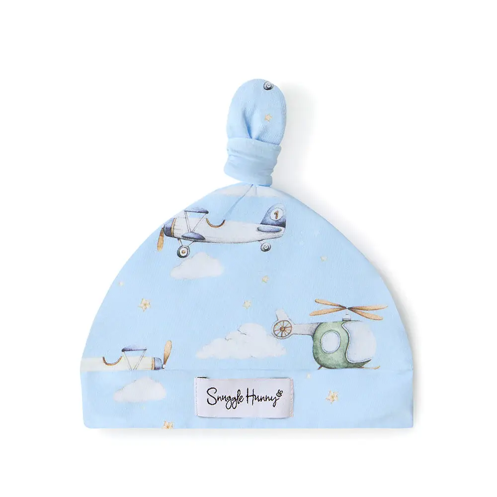 Snuggle Hunny Kids Snuggle Hunny Taking Flight Organic Knotted Beanie
