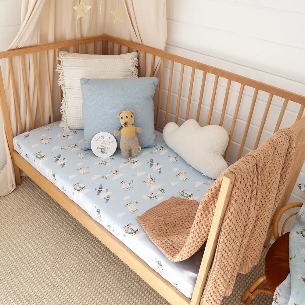 Snuggle Hunny Kids Snuggle Hunny Taking Flight Organic Fitted Cot Sheet