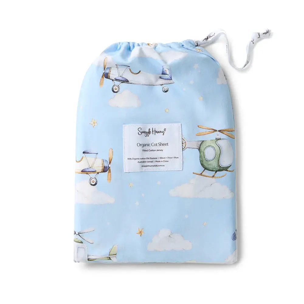 Snuggle Hunny Kids Snuggle Hunny Taking Flight Organic Fitted Cot Sheet