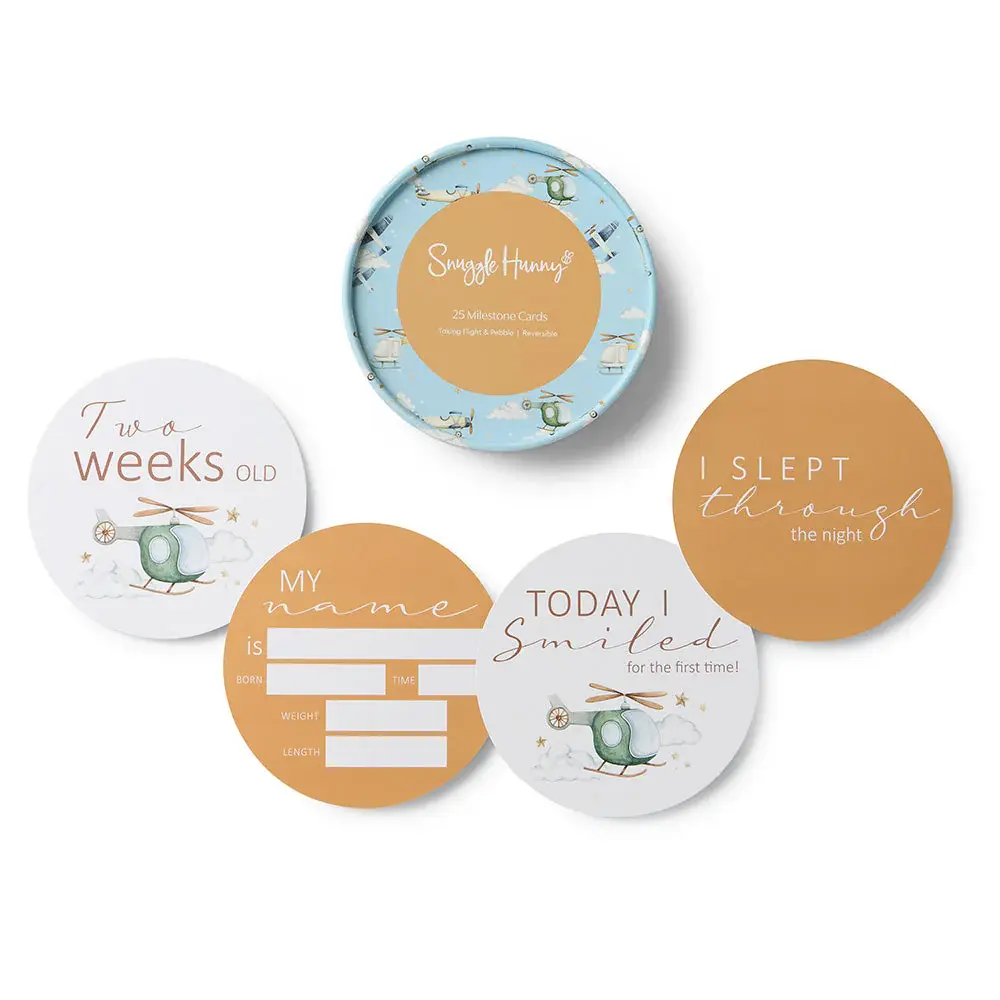 Snuggle Hunny Kids Snuggle Hunny Taking Flight & Pebble Reversible Milestone Cards