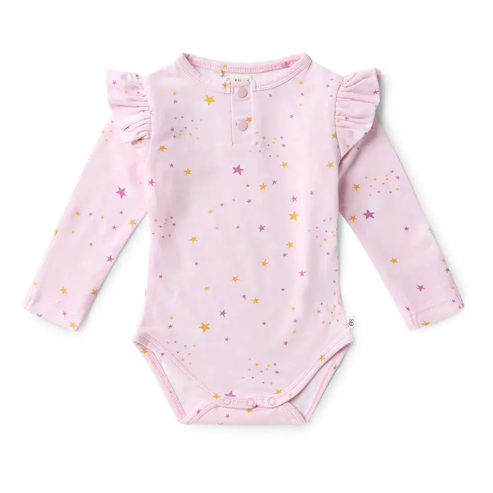 Snuggle Hunny Kids Snuggle Hunny Twinkle Long Sleeve Organic Bodysuit with Frill