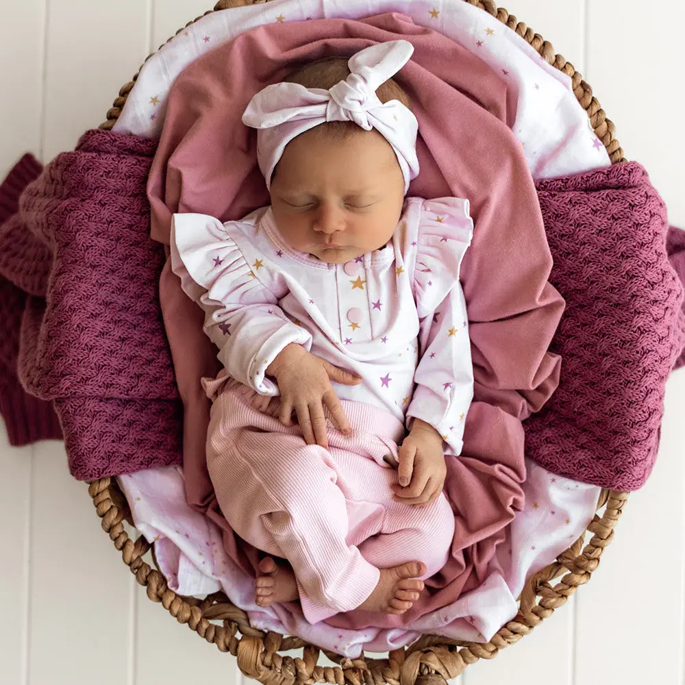Snuggle Hunny Kids Snuggle Hunny Twinkle Long Sleeve Organic Bodysuit with Frill