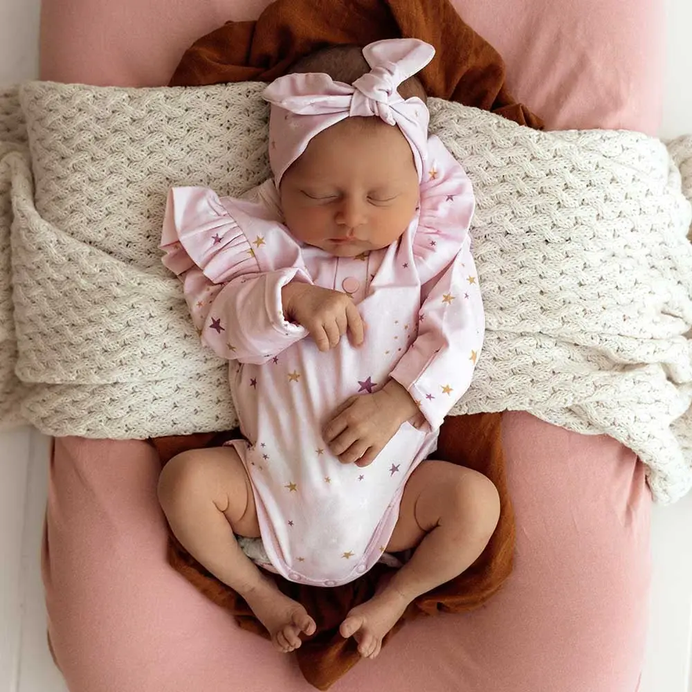 Snuggle Hunny Kids Snuggle Hunny Twinkle Long Sleeve Organic Bodysuit with Frill