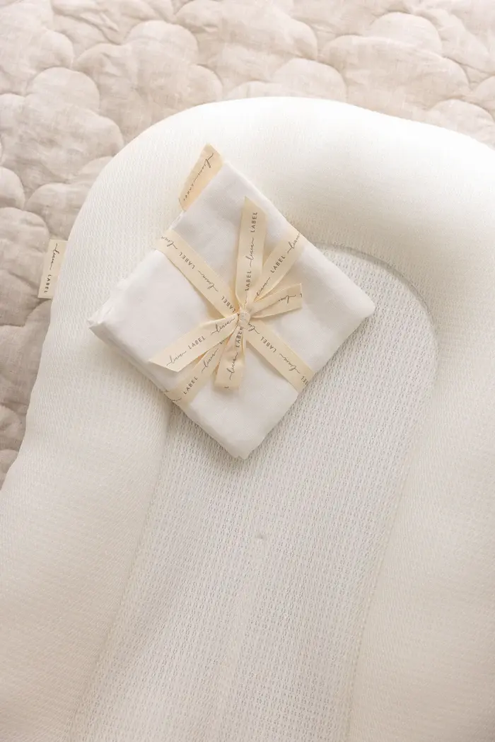 Linen Label Linen Label Baby Lounger Nest + Snow White Linen Cover | White