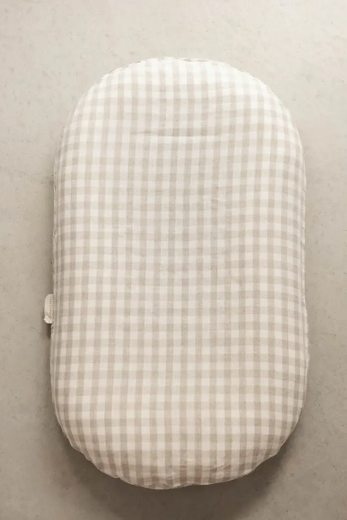 Linen Label Linen Label Baby Lounger Nest + Gingham Linen Cover | Beige