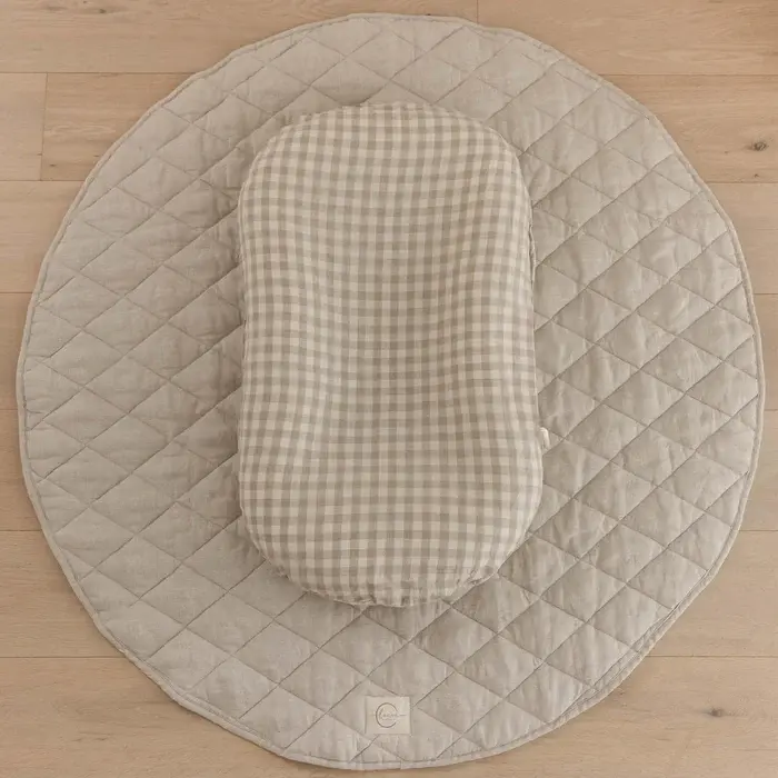 Linen Label Linen Label Baby Lounger Nest + Gingham Linen Cover | Beige