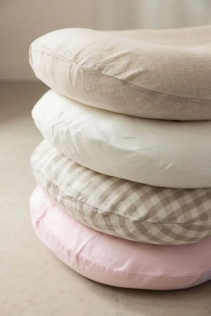 Linen Label Linen Label Baby Lounger Nest + Gingham Linen Cover | Beige