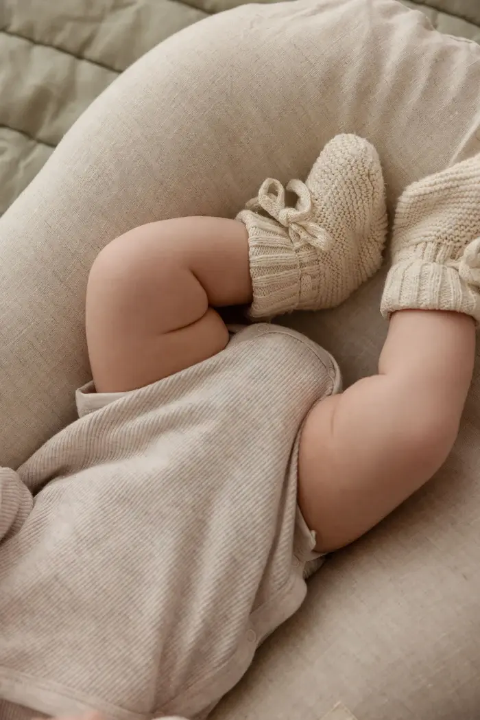 Linen Label Linen Label Baby Lounger Nest + Natural Linen Cover | Beige