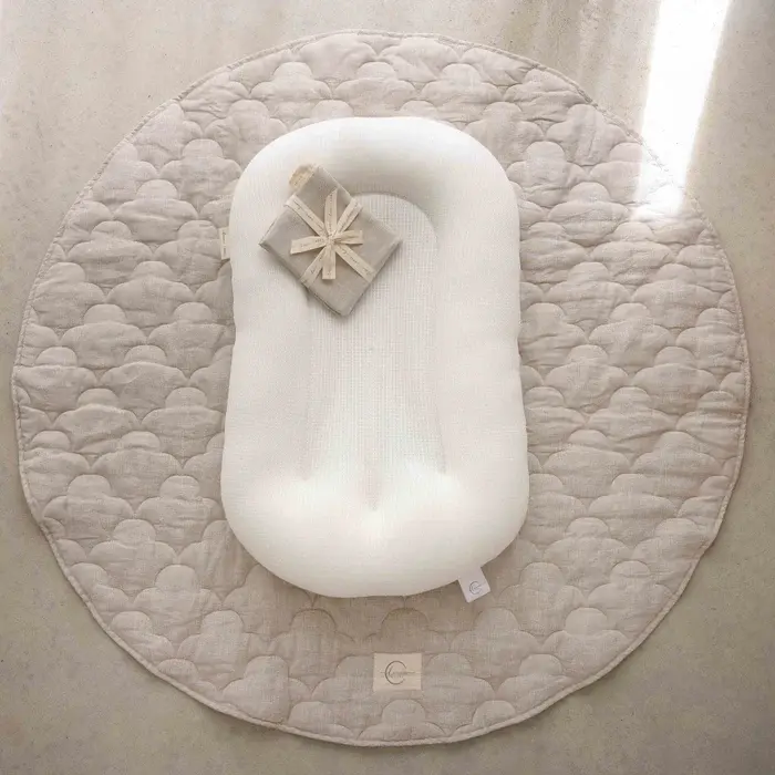 Linen Label Linen Label Baby Lounger Nest + Natural Linen Cover | Beige