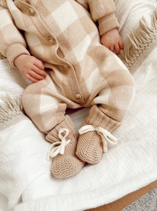 Ziggy Lou Ziggy Lou Booties Gingham (Caramel)