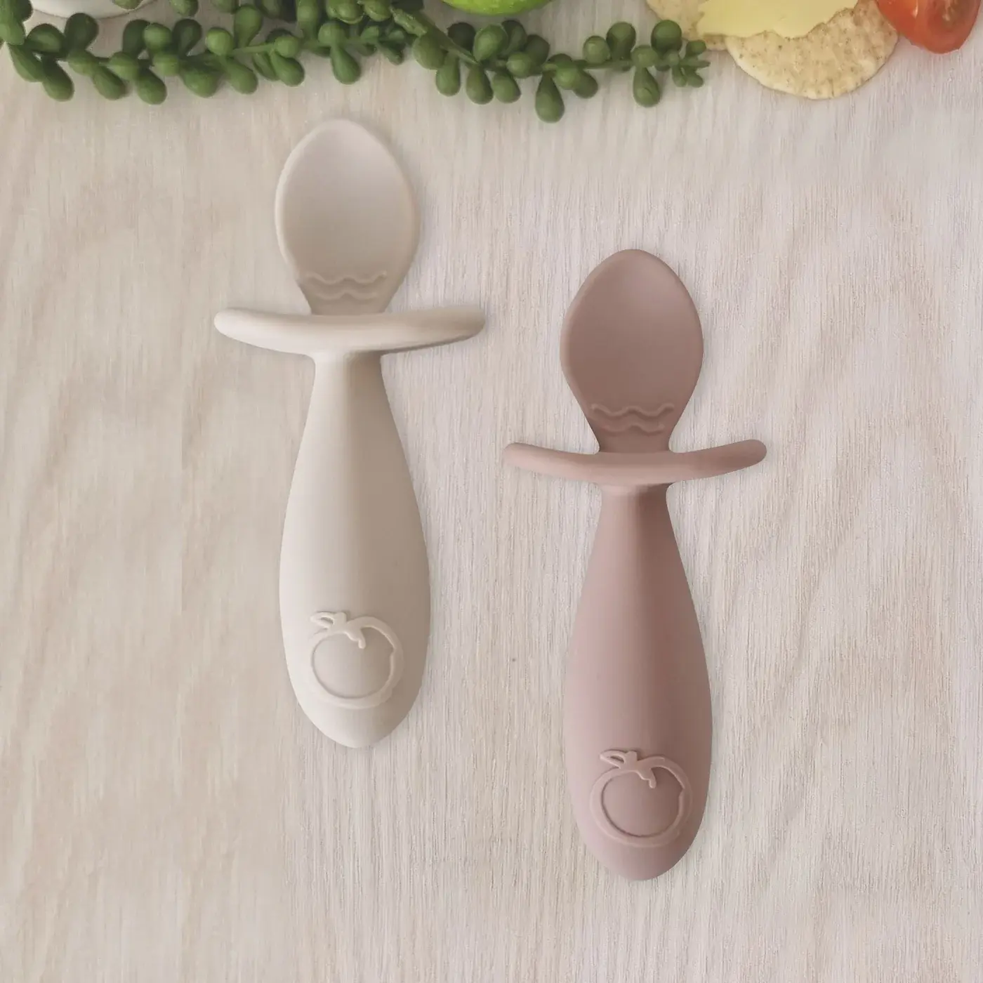Plum Plum Silicone 2PK Easy Grip Spoon Set