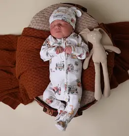 Snuggle Hunny Kids Snuggle Hunny Diggers & Tractors Organic Snuggle Sleepsuit Zip Footie