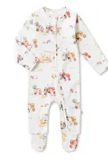 Snuggle Hunny Kids Snuggle Hunny Diggers & Tractors Organic Snuggle Sleepsuit Zip Footie