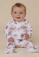 Snuggle Hunny Kids Snuggle Hunny Diggers & Tractors Organic Snuggle Sleepsuit Zip Footie