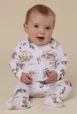 Snuggle Hunny Kids Snuggle Hunny Diggers & Tractors Organic Snuggle Sleepsuit Zip Footie