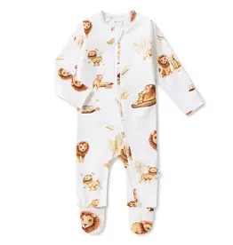 Snuggle Hunny Kids Snuggle Hunny Lion Organic Snuggle Sleepsuit Zip Footie
