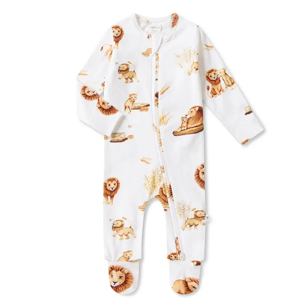 Snuggle Hunny Kids Snuggle Hunny Lion Organic Snuggle Sleepsuit Zip Footie